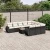 Image de vidaXL Salon de Jardin avec Coussins 11 pcs, Canapés de Terrasse, Ensemble de Meubles de Patio, Mobilier d'Extérieur, Noir 3257512