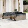 Image de 10 personnes Vidaxl gris salon de jardin modulable 11 pieces 62 x 62 x 69 resine tressee