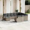Image de 10 personnes Vidaxl salon de jardin modulable gris resine tressee 62 x 62 x 69 11 pieces