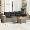 Image de vidaXL Salon de jardin 5 pcs avec coussins gris résine tressée 3257656