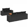Image de Salon de jardin modulable Vidaxl noir resine tressee 6 pieces 62 x 55 x 69 cm 5 personnes