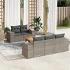 Image de 5 personnes Vidaxl gris 6 pieces resine tressee 62 x 55 x 69 salon de jardin modulable
