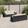 Image de Salon de jardin modulable Vidaxl resine tressee 7 pieces noir 62 x 55 x 69 cm 6 personnes