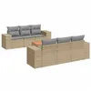 Image de Salon de jardin modulable vidaxl beige resine tressee 7 pieces 62 x 55 x 69 cm 6 personnes