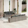 Image de Salon de jardin modulable Vidaxl 8 pieces gris resine tressee 62 x 55 x 69 7 personnes