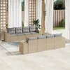 Image de Salon de jardin modulable vidaxl resine tressee beige 8 personnes 62 x 55 x 69 cm 9 pieces