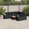 Image de vidaXL Salon de Jardin avec Coussins 9 pcs, Canapés de Patio, Ensemble de Meubles, Mobilier de Terrasse Extérieur, Noir 3257700