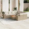 Image de Salon de jardin modulable vidaxl resine tressee beige 9 pieces 62 x 62 x 69 cm 8 personnes
