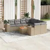 Image de vidaXL Salon de Jardin avec Coussins 9 pcs, Canapés de Patio, Ensemble de Meubles, Mobilier de Terrasse Extérieur, Beige 3257704