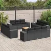 Image de Salon de jardin modulable vidaxl rotin 12 personnes 13 pieces 62 x 55 x 69 cm noir