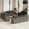 Image de vidaXL Salon de Jardin avec Coussins 11 pcs, Canapés de Patio, Ensemble de Meubles, Mobilier de Terrasse Extérieur, Gris 3260583
