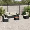 Image de vidaXL Salon de Jardin avec Coussins 6 pcs, Canapés de Patio, Ensemble de Meubles, Mobilier de Terrasse Extérieur, Noir 3257715