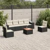 Image de vidaXL Salon de Jardin avec Coussins 7 pcs, Canapés de Patio, Ensemble de Meubles, Mobilier de Terrasse Extérieur, Noir 3257722