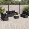 Image de Salon de jardin modulable Vidaxl resine tressee 8 pieces 7 personnes 62 x 55 x 69 cm noir
