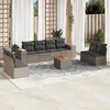 Image de Salon de jardin modulable Vidaxl 9 pieces rotin 8 personnes 62 x 55 x 69 cm gris