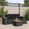 Image de Salon de jardin modulable Vidaxl noir 4 personnes resine tressee 62 x 55 x 69 cm 5 pieces
