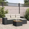 Image de Salon de jardin modulable VIDAXL rotin noir 5 pieces x 83 x 69 4 personnes