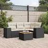 Image de vidaXL Salon de Jardin avec Coussins 5 pcs, Canapés de Patio, Ensemble de Meubles, Mobilier de Terrasse Extérieur, Noir 3257757