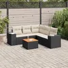 Image de vidaXL Salon de jardin 6 pcs avec coussins noir résine tressée 3257771