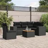 Image de vidaXL Salon de Jardin avec Coussins 6 pcs, Canapés de Terrasse, Ensemble de Meubles de Patio, Mobilier d'Extérieur, Noir 3257777