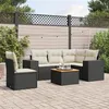 Image de vidaXL Salon de Jardin avec Coussins 6 pcs, Canapés de Terrasse, Ensemble de Meubles de Patio, Mobilier d'Extérieur, Noir 3257778