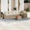 Image de vidaXL Salon de Jardin avec Coussins 7 pcs, Canapés et Table de Terrasse, Ensemble de Meubles d'Extérieur Patio, Beige 3257787