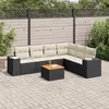 Image de vidaXL Salon de Jardin avec Coussins 7 pcs, Canapés et Table de Terrasse, Ensemble de Meubles d'Extérieur Patio, Noir Résine 3257792