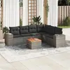 Image de vidaXL Salon de Jardin avec Coussins 7 pcs, Canapés et Table de Terrasse, Ensemble de Meubles d'Extérieur Patio, Gris Résine 3257796