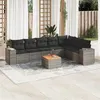 Image de vidaXL Salon de Jardin avec Coussins 8 pcs, Canapés et Table de Terrasse, Ensemble de Meubles d'Extérieur Patio, Gris Résine 3257810