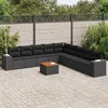 Image de vidaXL 10-delige Loungeset met kussens poly rattan zwart3257819