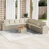 Image de Vidaxl Salon de jardin modulable - Lot de 10 pièces - Rotin beige avec rangement