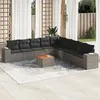 Image de vidaXL Salon de Jardin avec Coussins 10 pcs, Canapés de Patio, Ensemble de Meubles, Mobilier de Terrasse Extérieur, Gris 3257824
