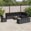 Image de vidaXL 11-delige Loungeset met kussens poly rattan zwart3257826