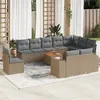 Image de Vidaxl Salon de jardin modulable - Lot de 11 pièces - Résine tressée beige 10 personnes