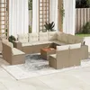 Image de Salon de jardin modulable Vidaxl resine tressee beige 12 pieces x 83 x 69 11 personnes