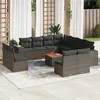 Image de vidaXL Salon de Jardin avec Coussins 11 pcs, Canapés de Patio, Ensemble de Meubles, Mobilier de Terrasse Extérieur, Gris 3223849