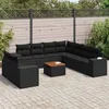 Image de 9 personnes Vidaxl noir 10 pieces salon de jardin modulable 62 x 62 x 69 resine tressee