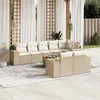Image de Salon de jardin modulable vidaxl 8 personnes beige 9 pieces 62 x 62 x 69 cm rotin
