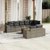 Image de Salon de jardin modulable Vidaxl gris resine tressee 9 pieces 62 x 62 x 69 cm 8 personnes