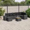 Image de vidaXL 8-delige Loungeset met kussens poly rattan zwart3257882