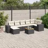 Image de Vidaxl Salon de jardin modulable - Lot de 8 pieces - Resine tressee Noir - 7 personnes - 62 x 62 x 69 cm