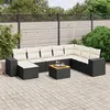 Image de Salon de jardin modulable vidaxl 9 pieces 8 personnes noir 62 x 62 x 69 cm rotin