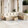 Image de Salon de jardin modulable vidaxl rotin 8 personnes 9 pieces 62 x 62 x 69 cm beige