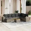 Image de 9 pieces Vidaxl 8 personnes gris salon de jardin modulable 62 x 62 x 69 resine tressee