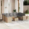 Image de Salon de jardin modulable vidaxl 10 pieces rotin beige 62 x 62 x 69 cm 9 personnes