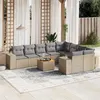 Image de Salon de jardin modulable vidaxl 10 pieces beige rotin 62 x 62 x 69 cm 9 personnes