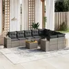 Image de Salon de jardin modulable Vidaxl gris 9 personnes resine tressee 62 x 62 x 69 cm 10 pieces