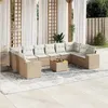 Image de vidaXL Salon de Jardin avec Coussins 11 pcs, Canapés de Terrasse, Ensemble de Meubles de Patio, Mobilier d'Extérieur, Beige 3257948