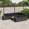 Image de Salon de jardin modulable VIDAXL rotin noir 11 pieces x 83 x 69
