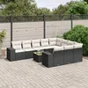 Image de vidaXL Salon de Jardin avec Coussins 11 pcs, Canapés de Terrasse, Ensemble de Meubles de Patio, Mobilier d'Extérieur, Noir 3257953